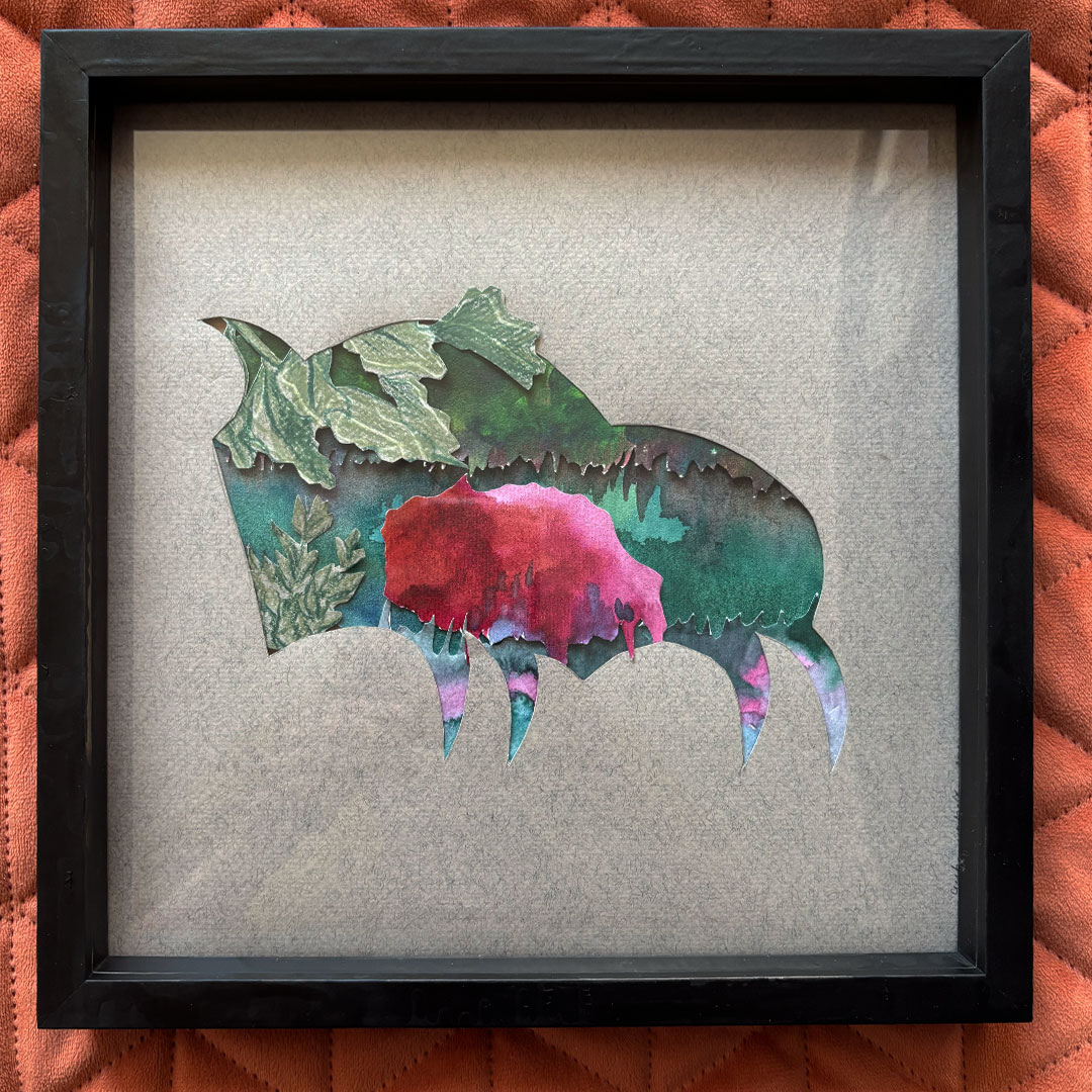 Kolaż z akwareli i rysunku "Powrót do natury to luksus"