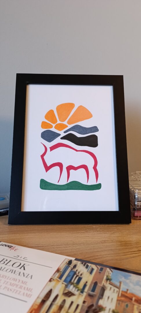 Żubr, słońce i góry