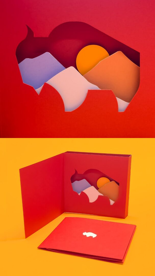 Paper sunrise - kartka 3d