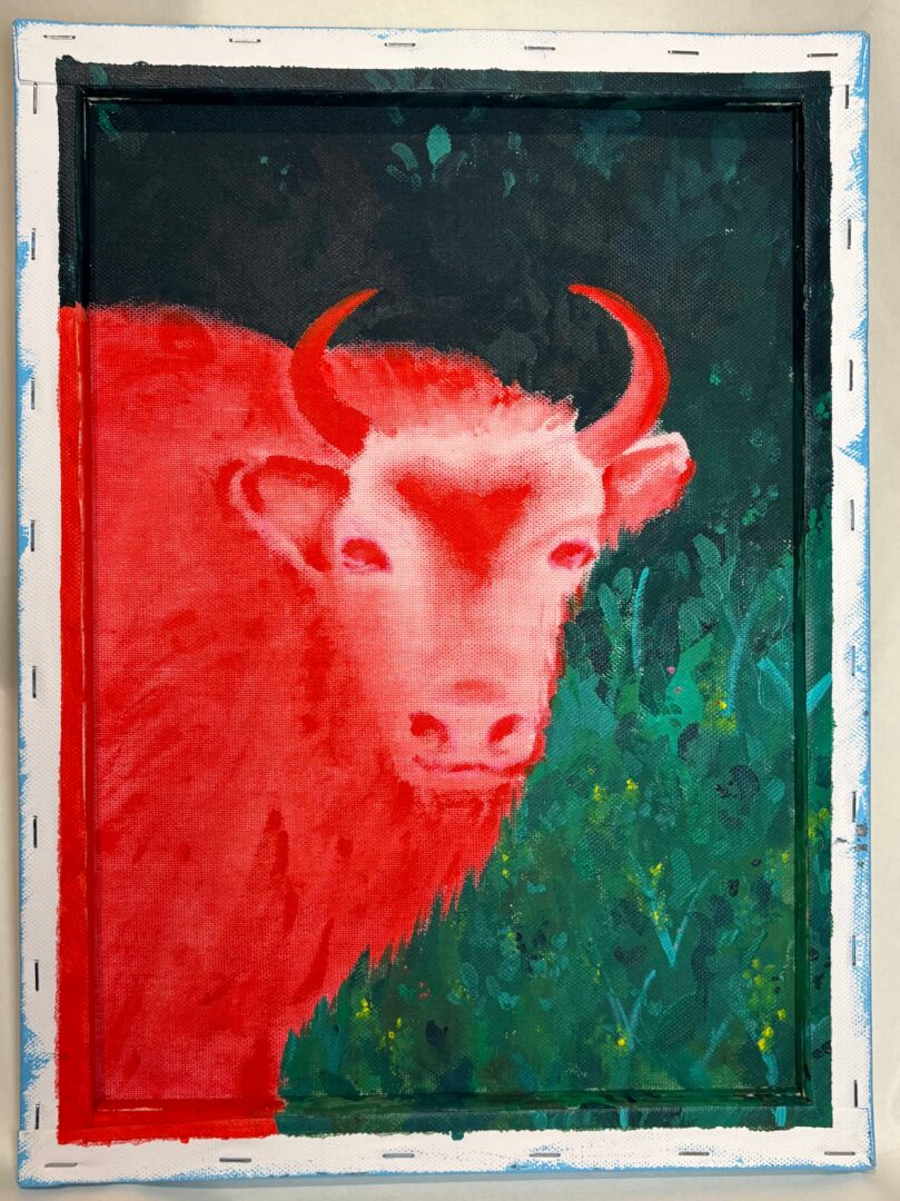 Portret młodego żubra